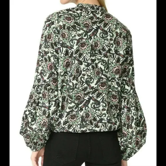 Free People RARE stunning lightweight floral crewneck jacket, size medium. - Picture 2 of 13